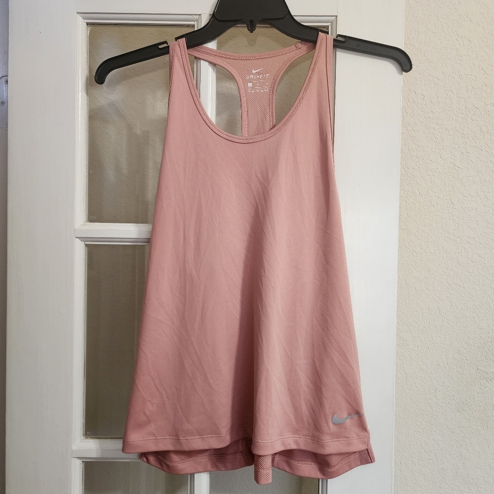 Nike Dri-FIT Racerback Tank Large Pink Loose Fit Training Top